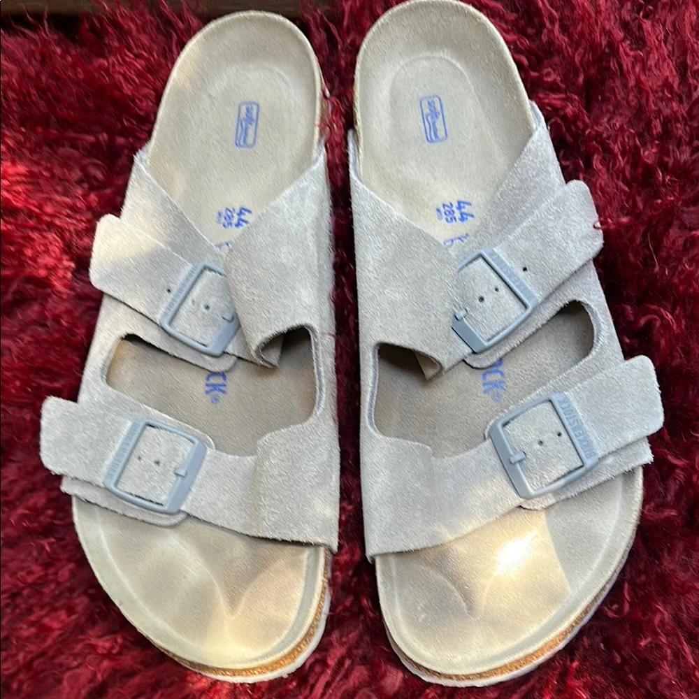 Birkenstock Gray Sandals with Adjustable Straps and Contoured Footbed
